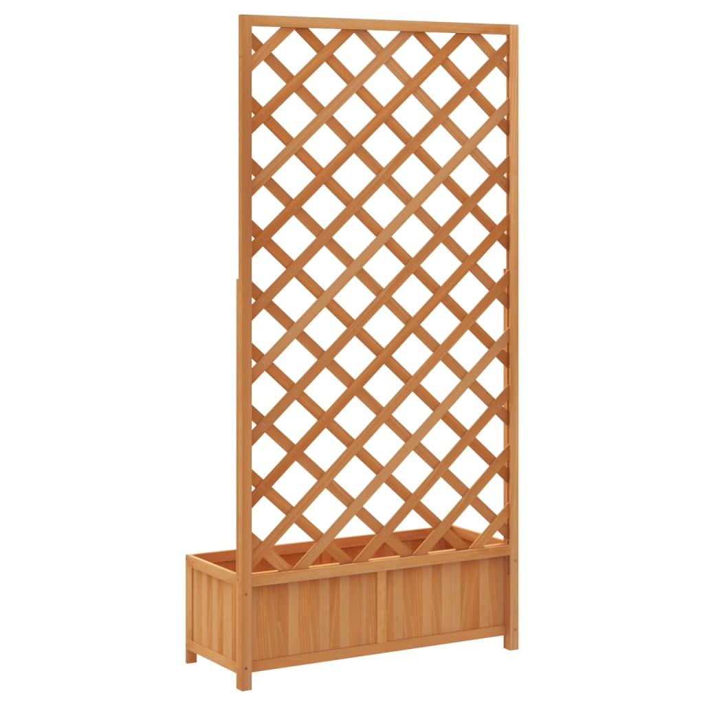 vidaXL Planter with Trellis Brown 90x35x180 cm Solid Wood Fir 6