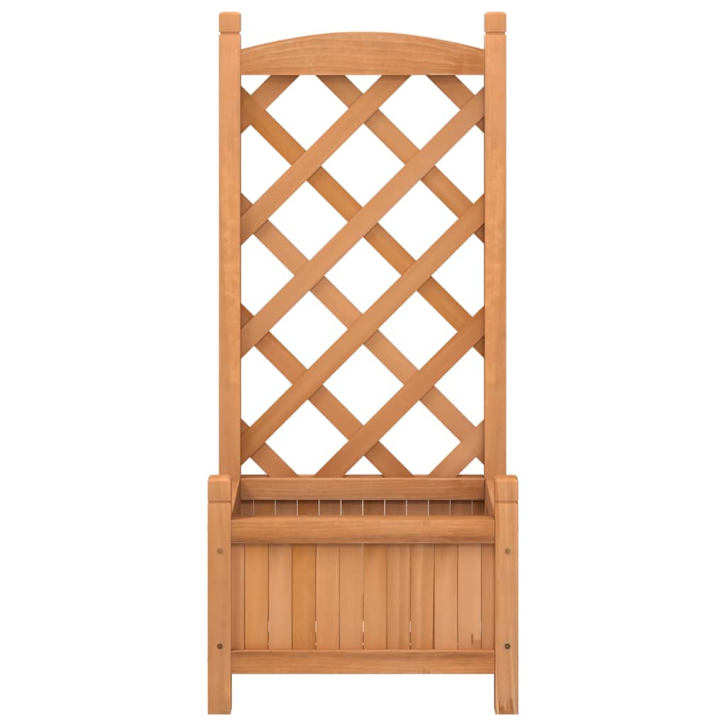 vidaXL Planter with Trellis Brown 40x30x90 cm Solid Wood Fir 4