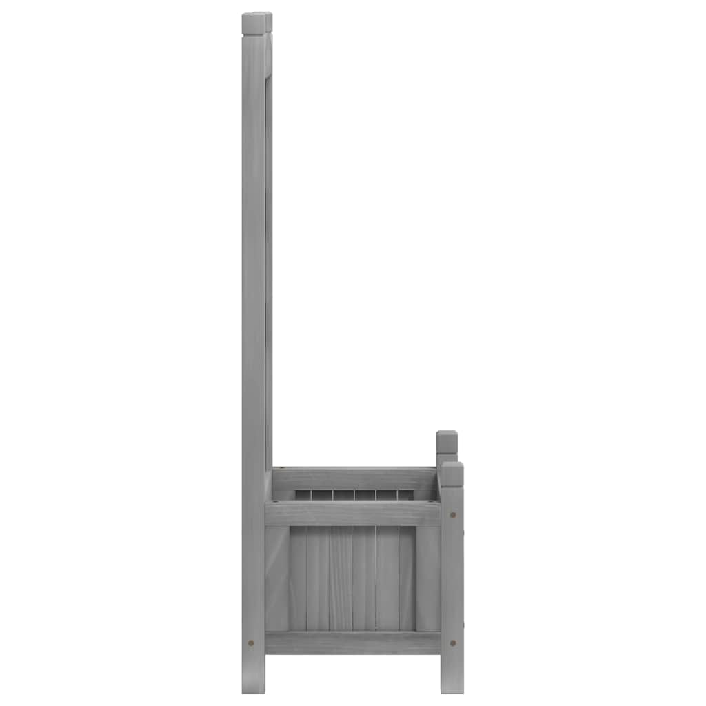 vidaXL Planter with Trellis Grey 40x30x90 cm Solid Wood Fir 5