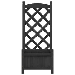 vidaXL Planter with Trellis Black 40x30x90 cm Solid Wood Fir 4