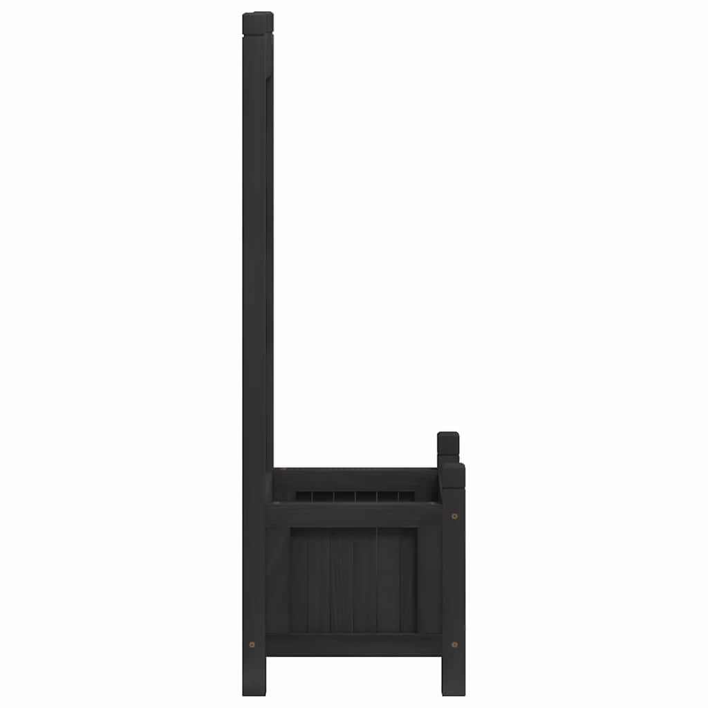 vidaXL Planter with Trellis Black 40x30x90 cm Solid Wood Fir 5