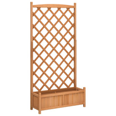 vidaXL Planter with Trellis Brown 90x35x180 cm Solid Wood Fir 2