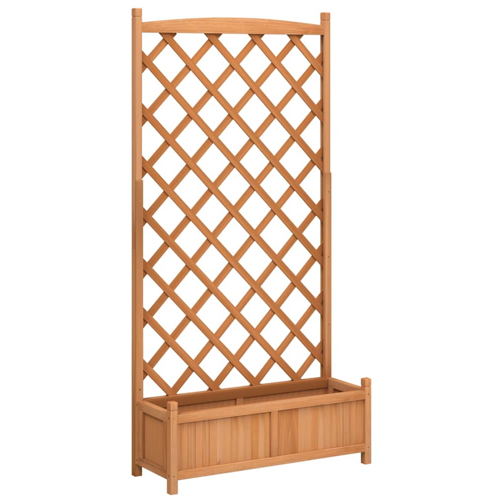 Planter Solid Wood Fir with trellis Brown 90 cm 180 cm 35 cm