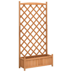 Planter Solid Wood Fir with trellis Brown 90 cm 180 cm 35 cm