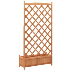 vidaXL Planter with Trellis Brown 90x35x180 cm Solid Wood Fir 6
