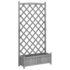 Planter Solid Wood Fir with trellis Grey 90 cm 180 cm 35 cm