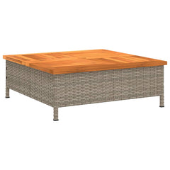 vidaXL Parasol Base Cover Grey 70x70x25 cm Poly Rattan and Acacia 2