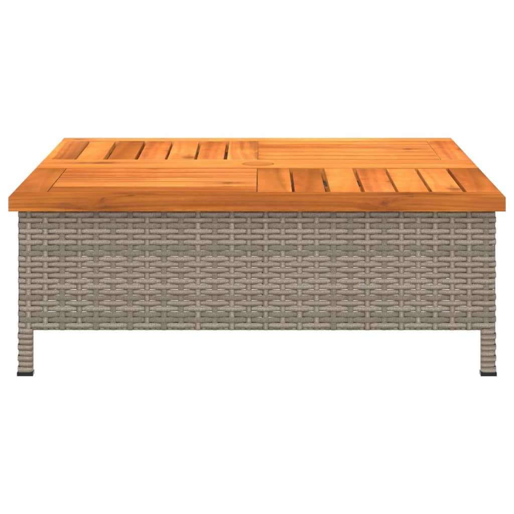vidaXL Parasol Base Cover Grey 70x70x25 cm Poly Rattan and Acacia 5