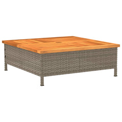 Parasol Base Cover 70x70x25 cm Poly Rattan and Acacia Grey