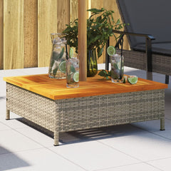 vidaXL Parasol Base Cover Grey 70x70x25 cm Poly Rattan and Acacia 1