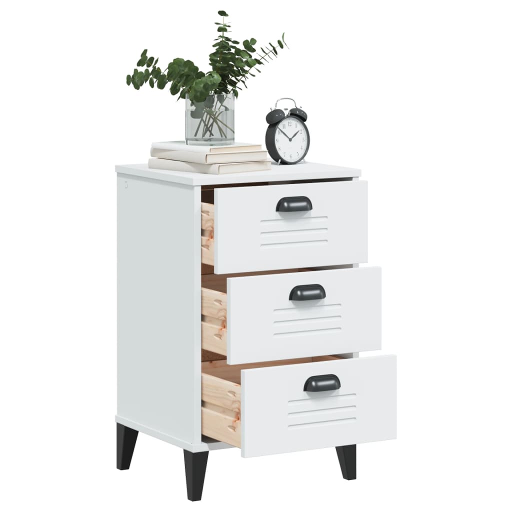 vidaXL Bedside Cabinet VIKEN White Engineered Wood 4