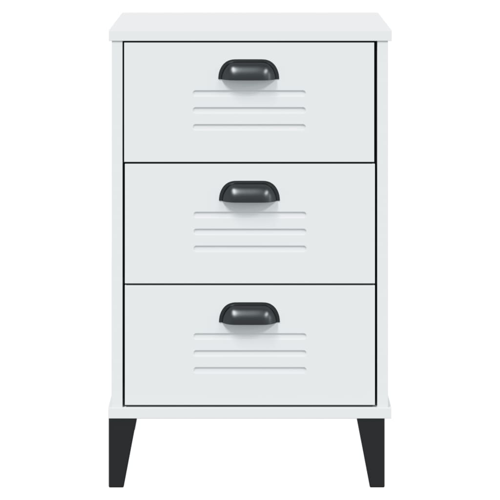 vidaXL Bedside Cabinet VIKEN White Engineered Wood 6