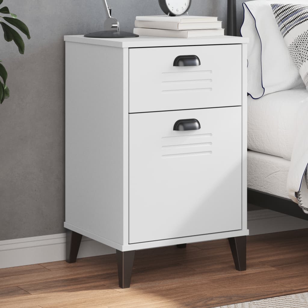 vidaXL Bedside Cabinet VIKEN White Engineered Wood 1