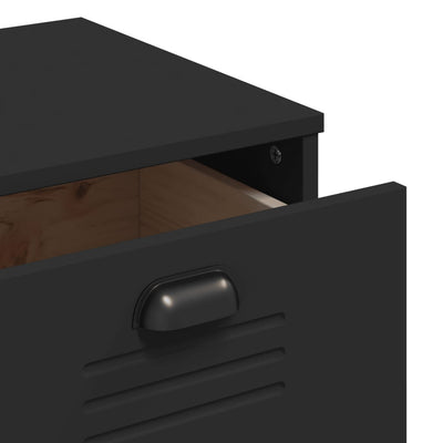 Drawer Cabinet VIKEN Black Solid Wood Pine