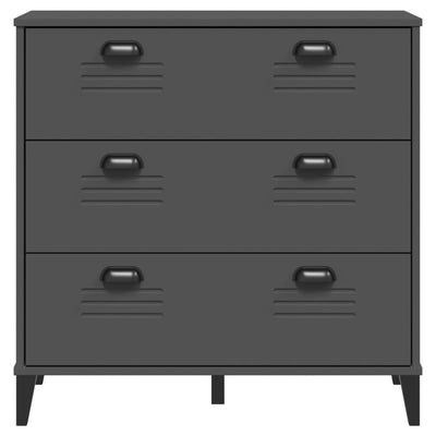 Drawer Cabinet VIKEN Anthracite Grey Solid Wood Pine