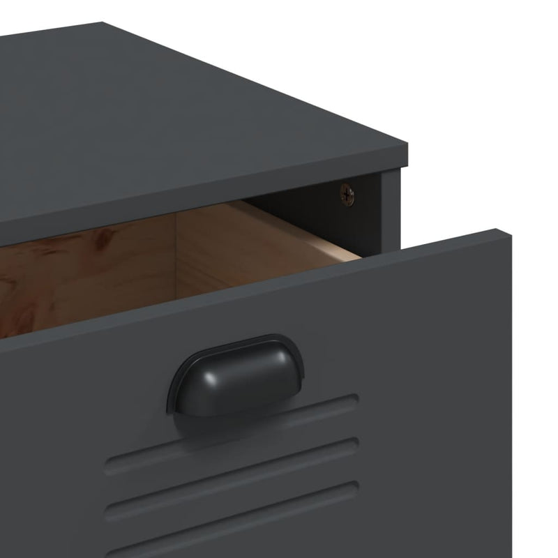 Drawer Cabinet VIKEN Anthracite Grey Solid Wood Pine