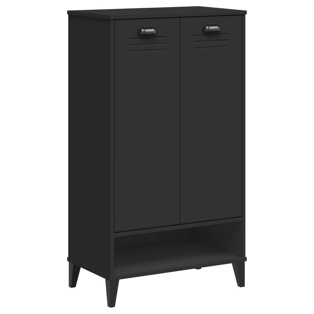 vidaXL Shoe Cabinet VIKEN Black Engineered Wood 2