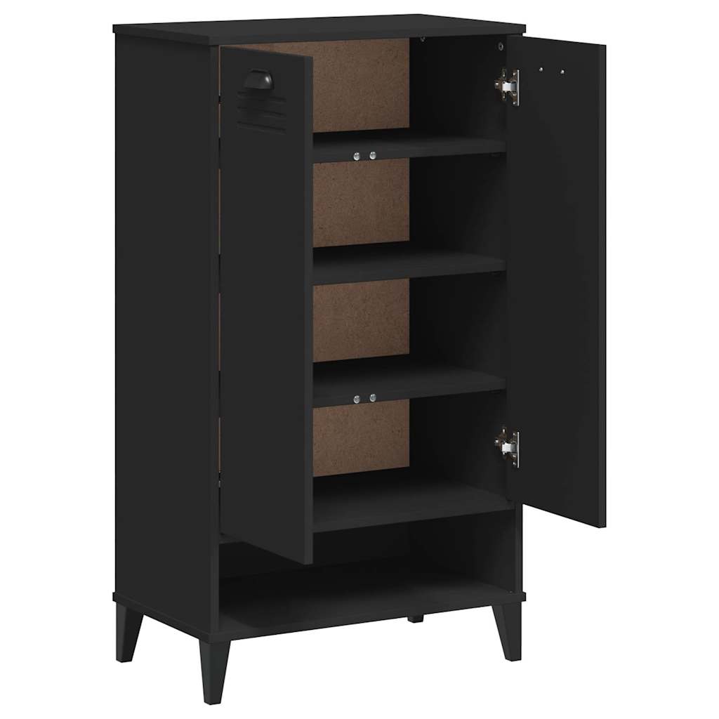 vidaXL Shoe Cabinet VIKEN Black Engineered Wood 5