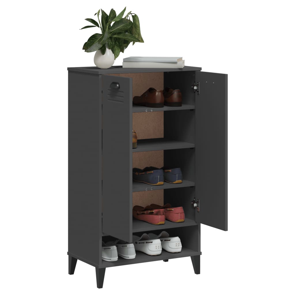vidaXL Shoe Cabinet VIKEN Anthracite Grey Engineered Wood 4