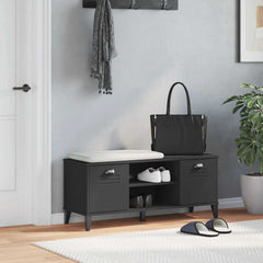 vidaXL Shoe Bench VIKEN Black 106x35x45 cm Engineered Wood 3