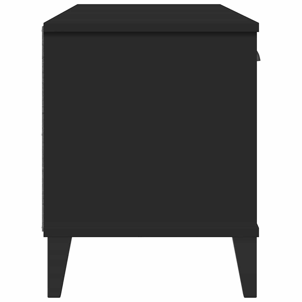 vidaXL Shoe Bench VIKEN Black 106x35x45 cm Engineered Wood 6
