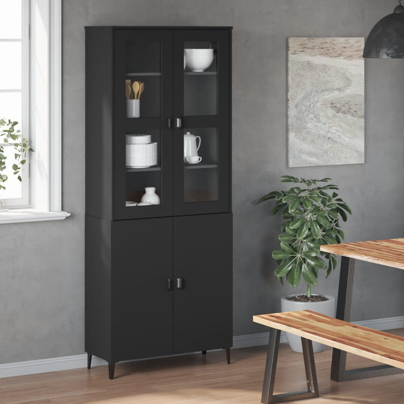 Top for Highboard VIKEN Black Solid Wood Pine