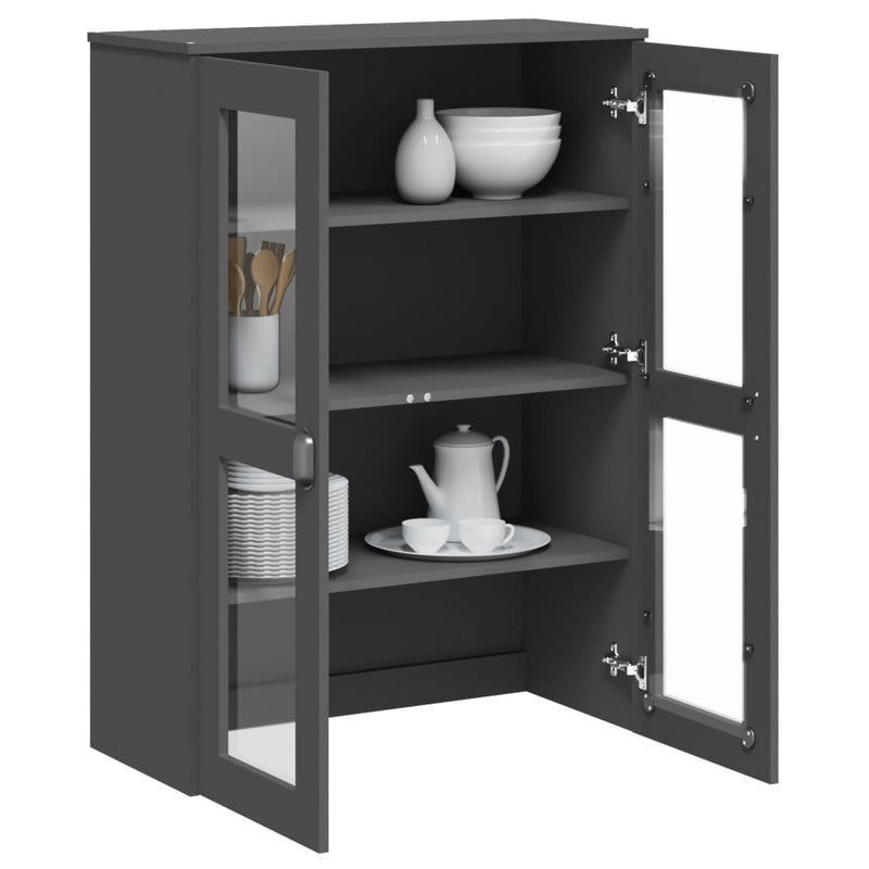 Top for Highboard VIKEN Anthracite Grey Solid Wood Pine