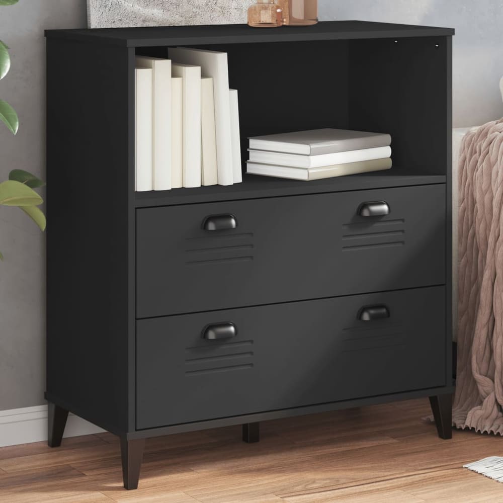 Bookcase "VIKEN" 80x40x90 cm Engineered Wood Black