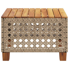 vidaXL Garden Table Beige 55x55x36 cm Poly Rattan Acacia Wood 5