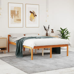 Senior Bed without Mattress Solid Wood Pine Wax Brown 4FT Small Double