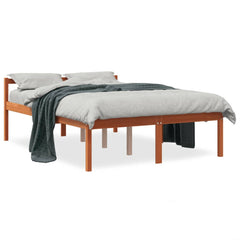 Senior Bed without Mattress Solid Wood Pine Wax Brown 4FT6 Double