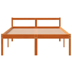 Senior Bed without Mattress Solid Wood Pine Wax Brown 4FT6 Double