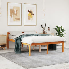 Senior Bed without Mattress Solid Wood Pine Wax Brown 4FT6 Double