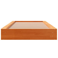 vidaXL Bed Frame | Wax Brown | Solid pine wood, plywood | Single | Durable 4