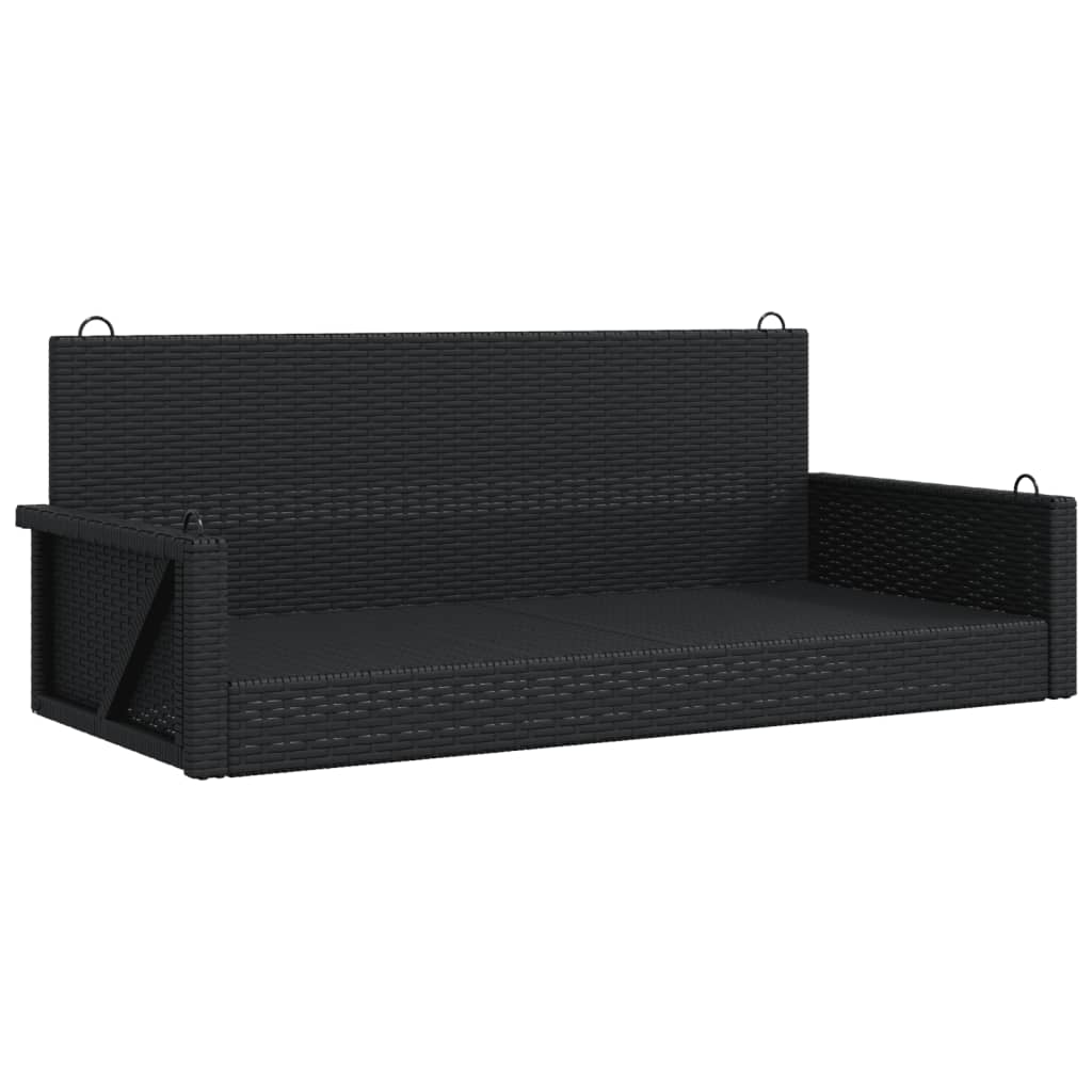 vidaXL Swing Bench Black 119x56x48 cm Poly Rattan 2
