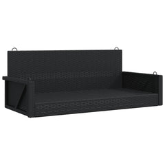 vidaXL Swing Bench Black 119x56x48 cm Poly Rattan 2