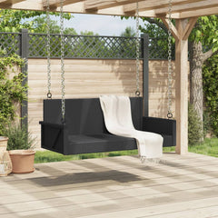 vidaXL Swing Bench Black 119x56x48 cm Poly Rattan 3