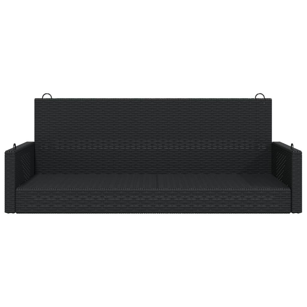 vidaXL Swing Bench Black 119x56x48 cm Poly Rattan 4