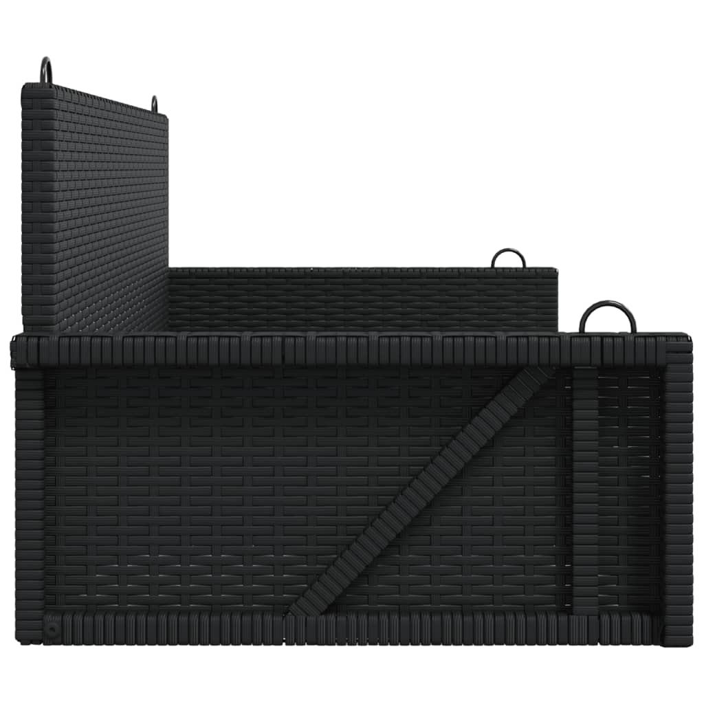 vidaXL Swing Bench Black 119x56x48 cm Poly Rattan 5