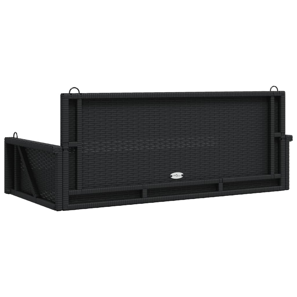 vidaXL Swing Bench Black 119x56x48 cm Poly Rattan 6