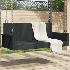 vidaXL Swing Bench Black 119x56x48 cm Poly Rattan 1