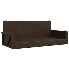 vidaXL Swing Bench Brown 119x56x48 cm Poly Rattan 2