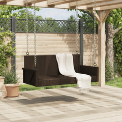 vidaXL Swing Bench Brown 119x56x48 cm Poly Rattan 3