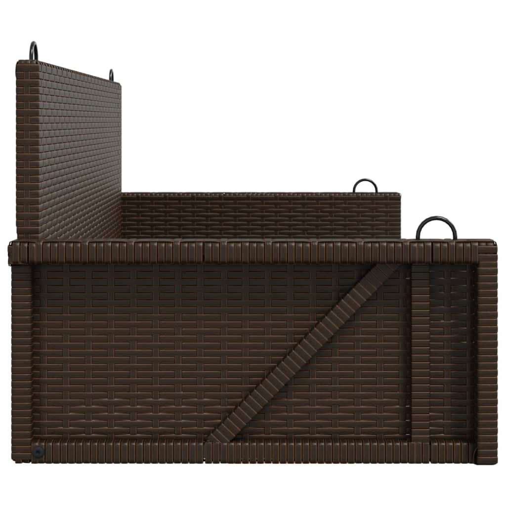 vidaXL Swing Bench Brown 119x56x48 cm Poly Rattan 5