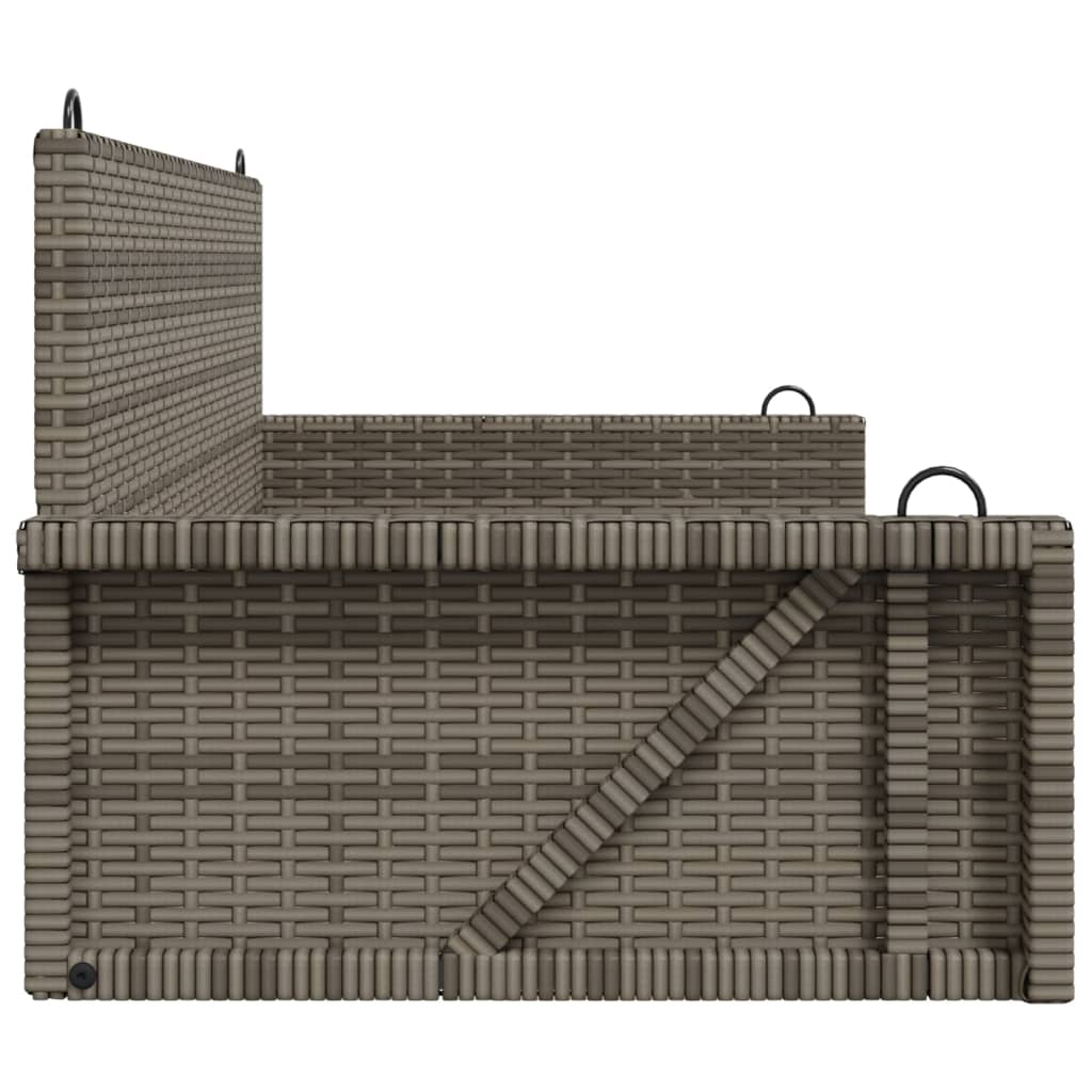 vidaXL Swing Bench Grey 119x56x48 cm Poly Rattan 5