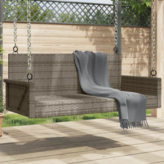 vidaXL Swing Bench Grey 119x56x48 cm Poly Rattan 1