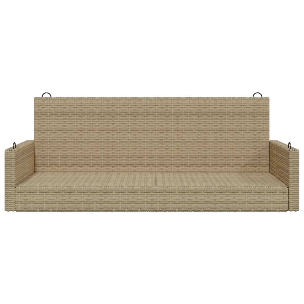 vidaXL Swing Bench Beige 119x56x48 cm Poly Rattan 4