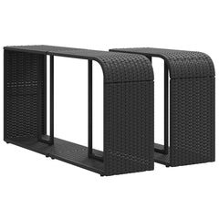vidaXL Storage Shelves 2 pcs Black Poly Rattan 2