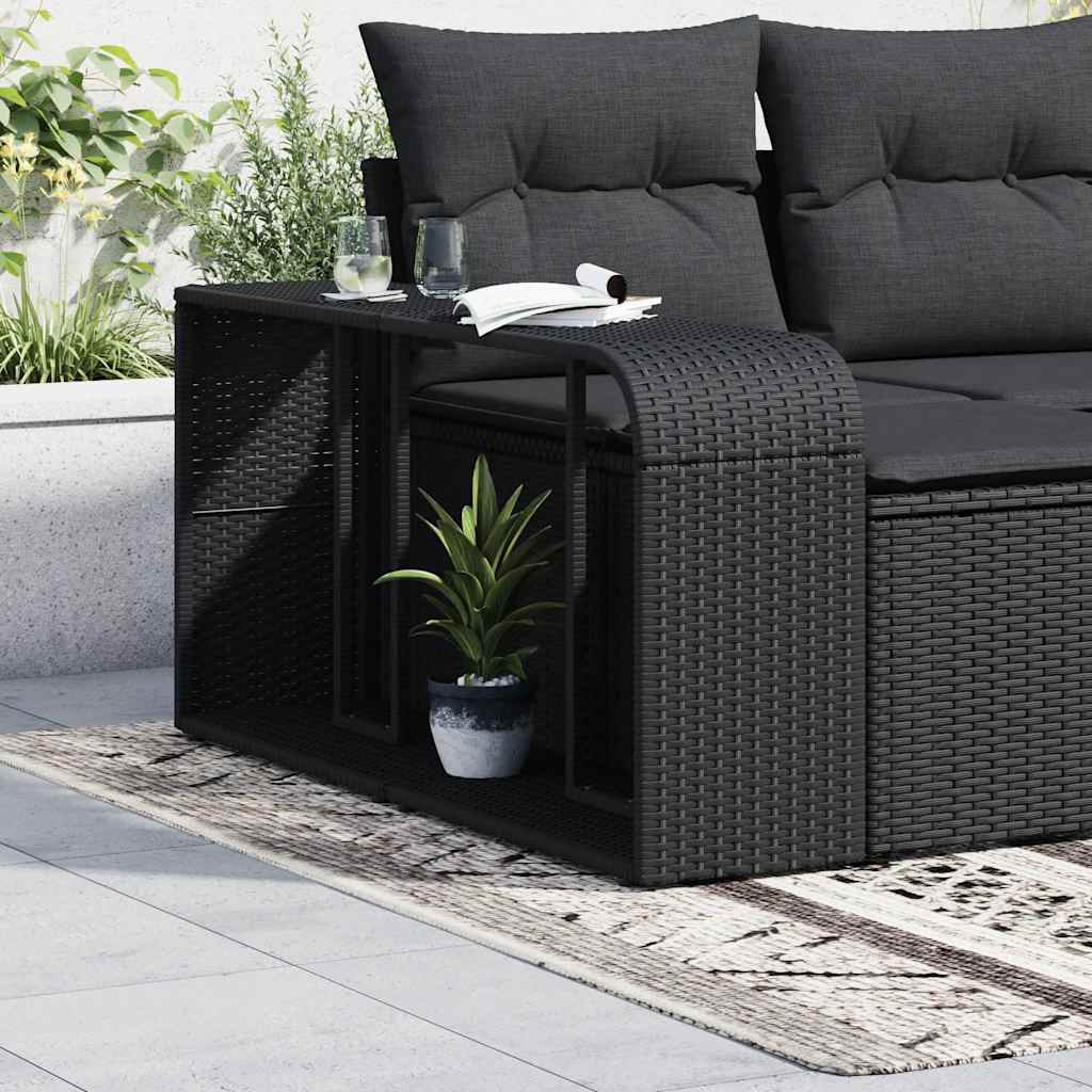 vidaXL Storage Shelves 2 pcs Black Poly Rattan 3