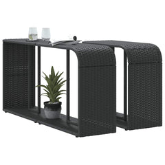 vidaXL Storage Shelves 2 pcs Black Poly Rattan 4
